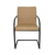 Set of Two Tan and Black Upholstered Faux Leather Dining Arm Chairs