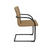 Set of Two Tan and Black Upholstered Faux Leather Dining Arm Chairs