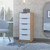 18" White and Natural Five Drawer Standard Chest