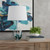 27" Clear Glass Table Lamp With White Empire Shade
