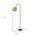 63" Black Traditional Shaped Floor Lamp With Brown Globe Shade