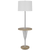 61" Chrome Tray Table Floor Lamp With White Square Shade