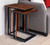 Set Of Two 25" Brown Solid Wood Rectangular Nested End Tables