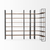 Brown Iron and Solid Wood Six Tier Bookcase