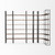 Brown Iron and Solid Wood Six Tier Bookcase