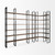 Brown Iron and Solid Wood Six Tier Bookcase