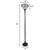 72" Brown And White Torchiere Floor Lamp With White Flowers Glass Dome Shade
