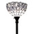 72" Brown And White Torchiere Floor Lamp With White Flowers Glass Dome Shade