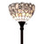 72" Brown And White Torchiere Floor Lamp With White Flowers Glass Dome Shade