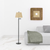 60" Bronze Swing Arm Floor Lamp With White Square Shade