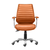 Orange and Silver Adjustable Swivel Faux Leather Rolling Executive Office Chair