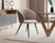 Cream and Black Upholstered Fabric Wing Back Dining Arm Chair