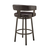 26" Chocolate And Gray Faux Leather And Iron Swivel Low Back Counter Height Bar Chair