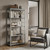 54" Gray And Silver Metal and Wood Four Tier Etagere Bookcase