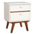 26" White Two Drawer Wood Nightstand