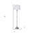 60" Nickel Traditional Shaped Floor Lamp With White Square Shade