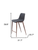 Set of Two 26" Black And Brown Faux Leather And Steel Counter Height Bar Chairs