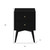 26" Black Solid Wood Two Drawer Nightstand