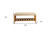 40" Beige and Brown Upholstered Polyester Bench with Shelves