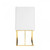 White and Gold Upholstered Faux Leather Dining Side Chair
