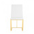 White and Gold Upholstered Faux Leather Dining Side Chair