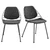 Set of Two Black Upholstered Fabric Dining Side Chairs