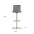 Adjustable Gray Faux Leather Aluminum Stool