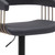 Black Faux Leather And Metal Swivel Adjustable Height Bar Chair