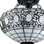 Blue and Black Tiffany Style Two Light Glass Dimmable Semi Flush Ceiling Light