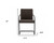 Set of Two Brown and Black Upholstered Faux Leather Dining Arm Chairs