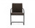 Set of Two Brown and Black Upholstered Faux Leather Dining Arm Chairs