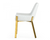 White And Gold Upholstered Faux Leather Dining Arm Chair