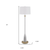 61" Chrome Traditional Shaped Floor Lamp With White Square Shade