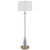 61" Chrome Traditional Shaped Floor Lamp With White Square Shade