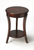 26" Dark Brown Wood And Wood Round End Table With Shelf