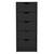 18" Black Charcoal Manufactured Wood Five Drawer Tall and Narrow Dresser