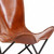 32" Brown and Black Genuine Leather Butterfly Chair