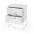 24" White Wood Two Drawer Nightstand