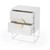 24" White Wood Two Drawer Nightstand