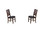 Set of Two Espresso And Brown Upholstered Faux Leather Ladder Back Dining Side Chairs