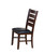 Set of Two Espresso And Brown Upholstered Faux Leather Ladder Back Dining Side Chairs