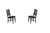 Set of Two Espresso And Brown Upholstered Faux Leather Ladder Back Dining Side Chairs