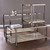 43" Champagne Mirrored And Metal Rectangular Mirrored Coffee Table
