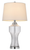26" Clear Glass Table Lamp With White Empire Shade
