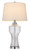 26" Clear Glass Table Lamp With White Empire Shade