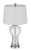 26" Clear Glass Table Lamp With White Empire Shade