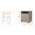 20" Light Gray Two Drawer Faux Wood Nightstand