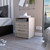 20" Light Gray Two Drawer Faux Wood Nightstand