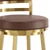 30" Coffee and Gold Faux Leather and Stainless Steel Low Back Bar Height Swivel Bar Chair