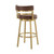 30" Coffee and Gold Faux Leather and Stainless Steel Low Back Bar Height Swivel Bar Chair